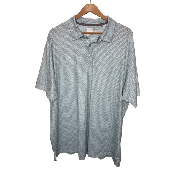 Callaway Mens Swing Tech Opti-Dri Polo Shirt XXL Light Blue Geometric Pattern - Picture 1 of 9